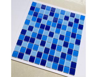 Gạch mosaic thủy tinh xanh 3 màu